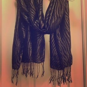 Metallic/black sheer scarf